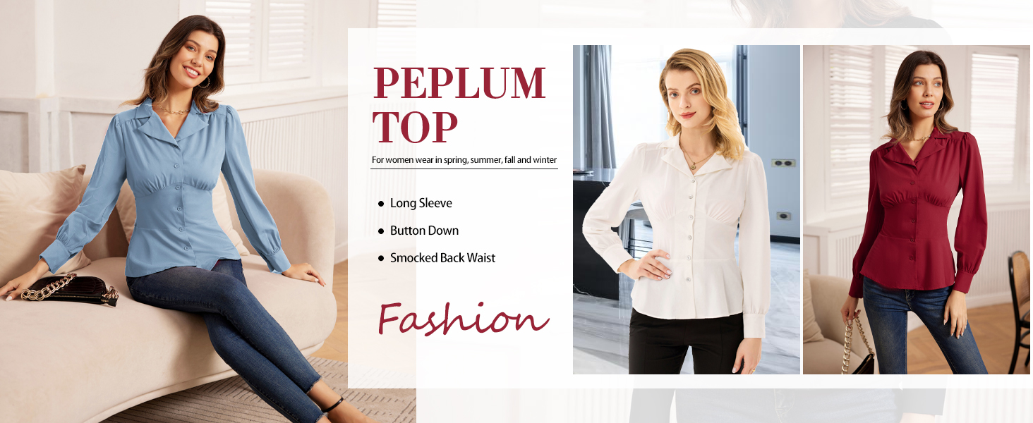 peplum tops for women