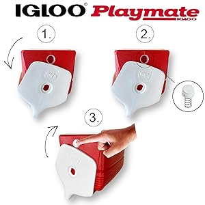 Igloo Playmate Cooler Button and Spring Installation Diagram