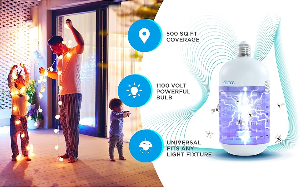 Coby Indoor Bug Zapper Bulb 5W, 1100V, Covers 500 Sq Ft Amazon.ca