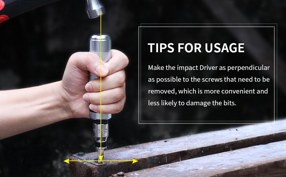 Tournevis A Frapper 8 Pièces Tournevis à Frapper Professionnel Avec Embouts Carrés Conducteurs 1/2 20 da