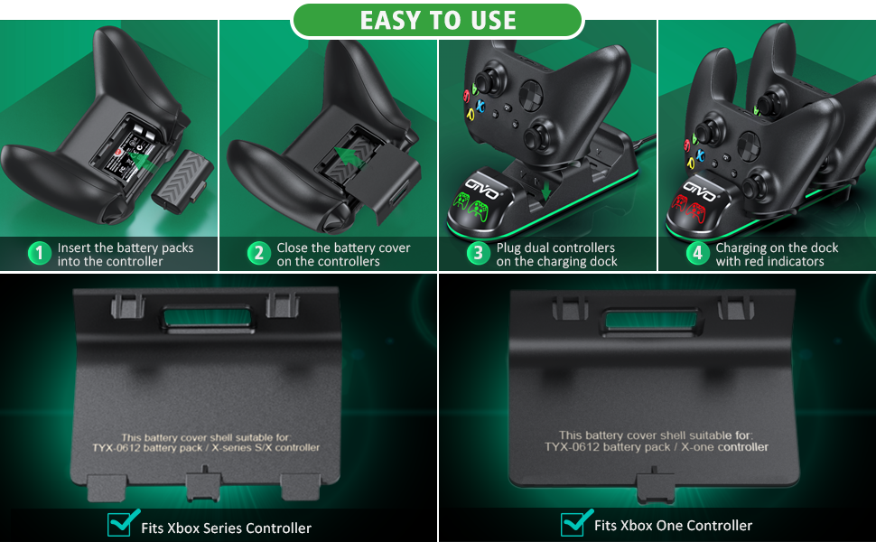 OIVO XSX Controller Charger Station with 2 Packs 1300mAh Rechargeable