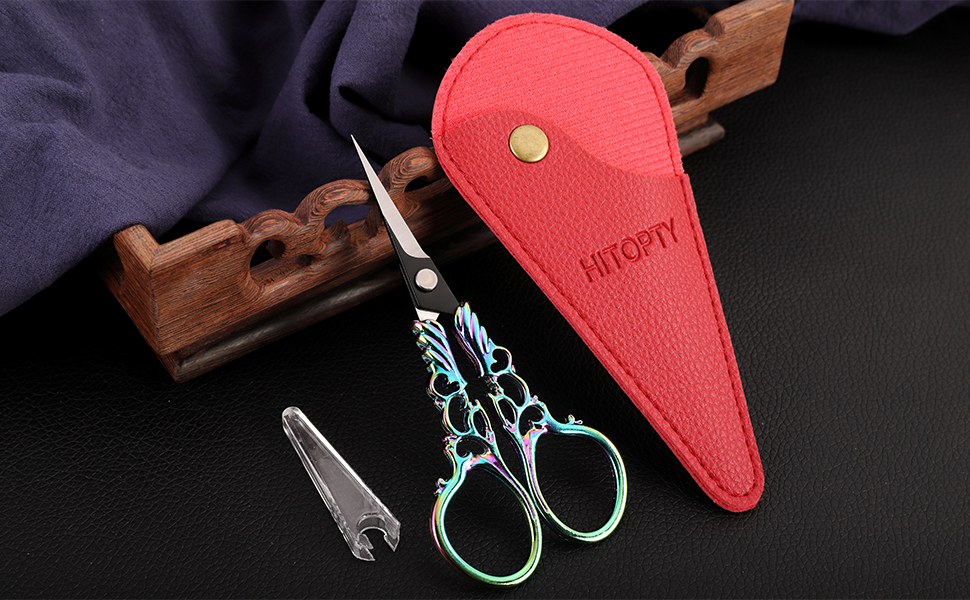 HITOPTY Embroidery Scissors Knitting Scissor with Cover