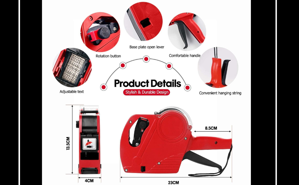 Dinojames Price Labeller Printing Rate Printer (MRP Rate Gun) Label Gun