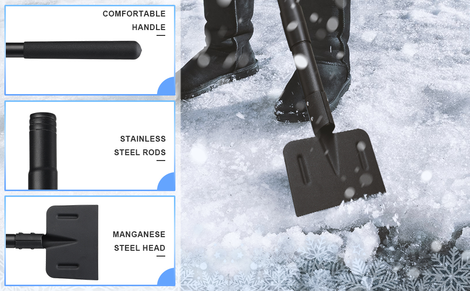 CALCHELE Ice Chopper Heavy Duty ice Scraper for Driveway