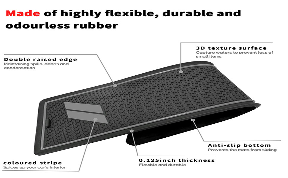 POSAID Cup Holder Insert Anti Dust Mats for Dodge Charger 20152023 Custom Fit Door