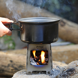 ATiAP Titanium Wood Burning Stove Foldable Camping Backpacking Stove