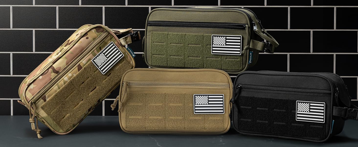 pavilia tactical toiletry bag men hygiene travel military dopp kit molle organizer case
