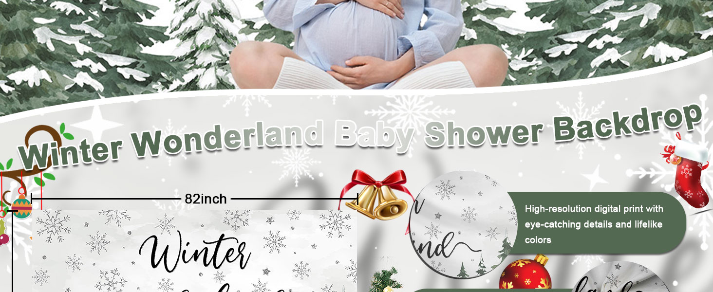 Mocsicka Winter Wonderland Backdrop Baby It's Cold Outside