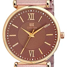 IIK COLLECTION Elegant Round Dial Stainless Steel Bracelet Chain Analogue Watch for Women and Girls