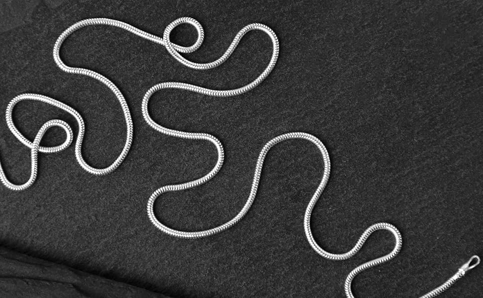 Amberta 925 Sterling Silver 1.4 mm Snake Chain Size 16 18 20 22 24