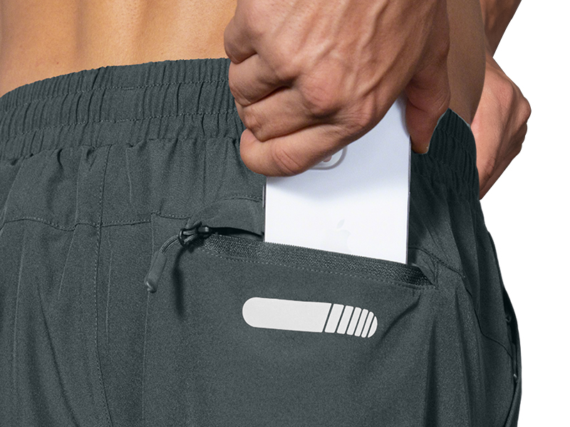 1 Back Zip Pocket With Reflective Stripe