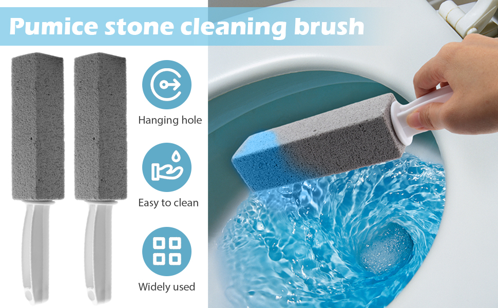 2 Pack Pumice Cleaning Stone with Handle, Toilet Bowl Ring Cleaner