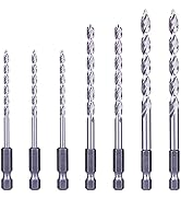 NordWolf 7-Piece HSS Brad Point Wood Drill Bit Set with 1/4