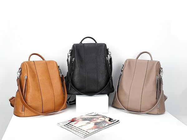 Amazon | [Enmain] リュック レディース ショルダー 本革レザー 3way