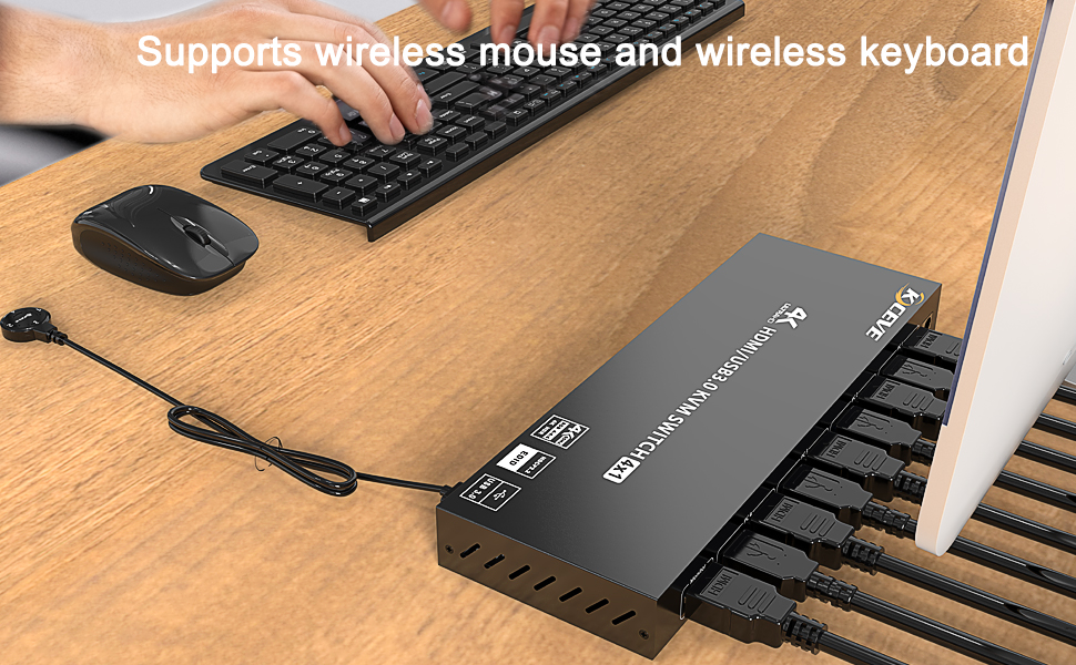 KVM Switch HDMI 4 Port, USB 3.0 KVM Switches 4K 60HZ HDMI and USB