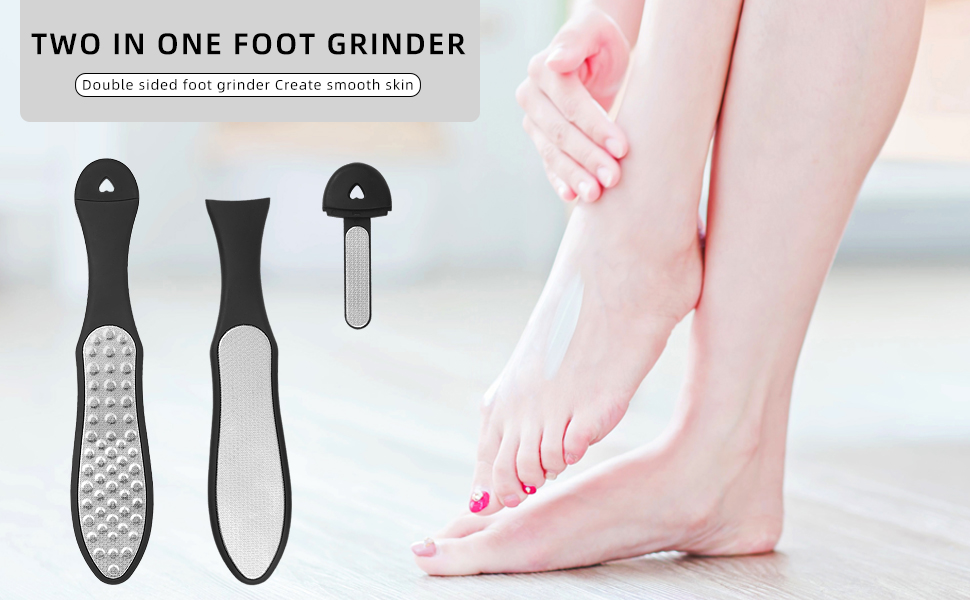 3in1 Foot File, with MiniFile Stainless Steel Foot File, Foot Scraper & Callus