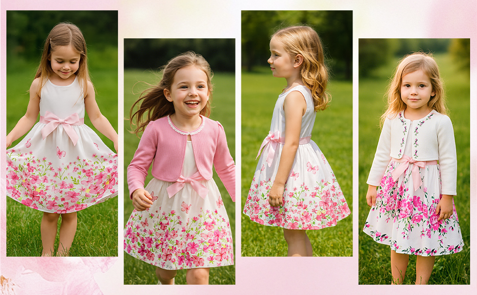 Little Girls Dress and Cardigan Sets