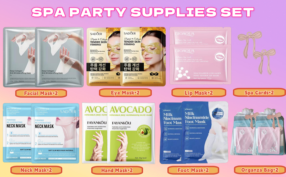 spa party supplies set