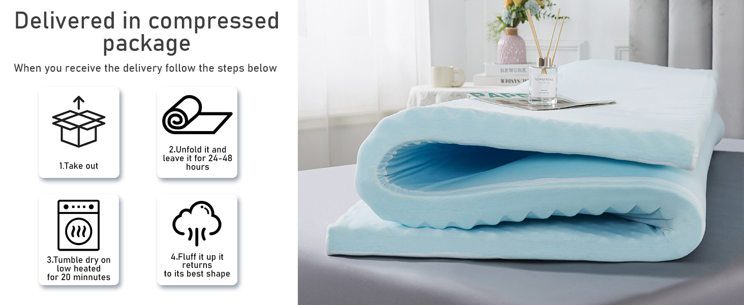 WhatsBedding 2 Inch Memory Foam Mattress Topper Full Size