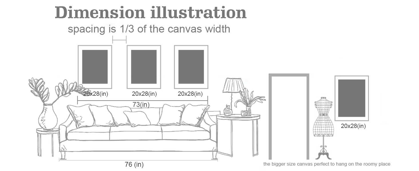 SERIMINO Large Wooden Framed Canvas Wall Art for Living