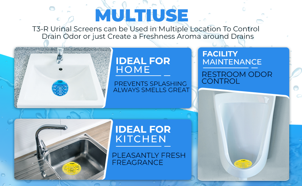 T3R Urinal Screen Deodorizer (24 Pack) with Urinal Cakes