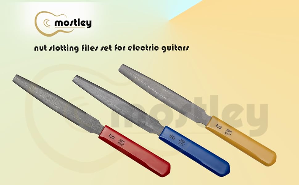 MOSTLEY Tapered 𝗡𝘂𝘁 𝗦𝗹𝗼𝘁𝘁𝗶𝗻𝗴 𝗙𝗶𝗹𝗲 Set for Electric Guitars