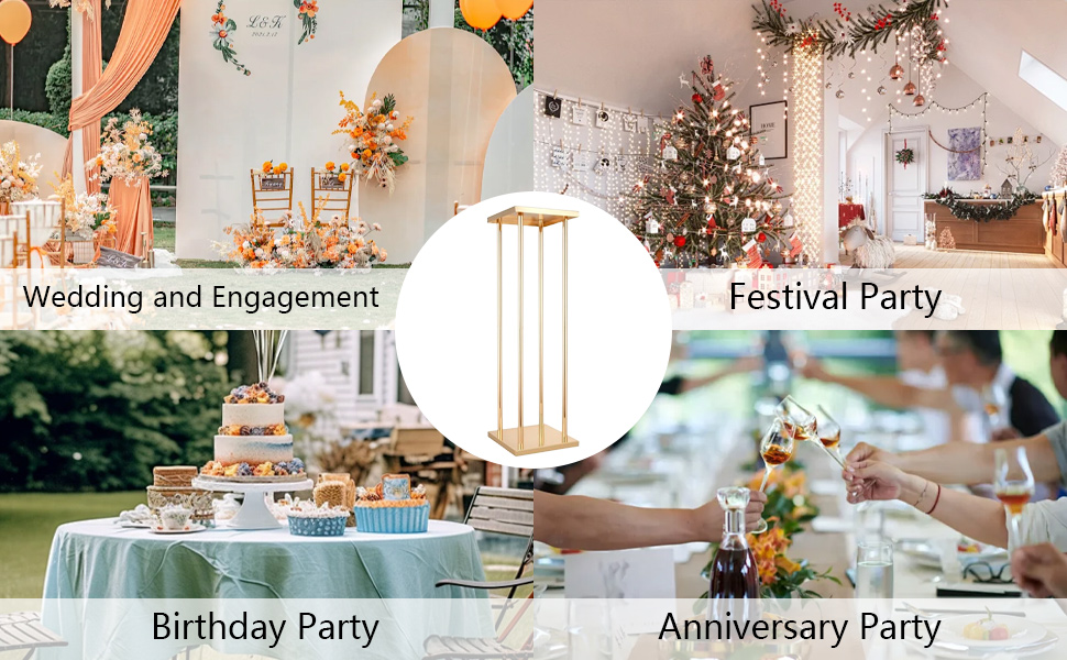 Hyuetrsa 2 Pcs Column Vases Wedding Centerpieces for Tables