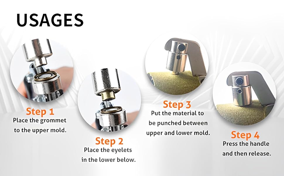 BILLION GOLD Grommet Tool Kit, Steel Handheld 3/8 Inch Eyelet Tool Kit