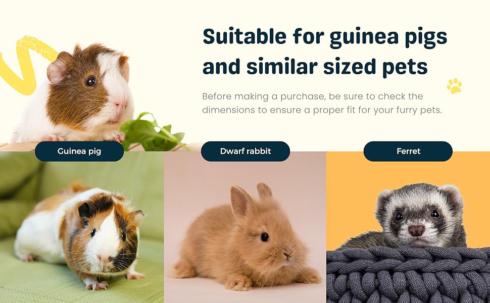 Guinea Pig Bed, Washable Bunny Mat, Fleece Rabbit Bedding, Soft Flannel Small Animal Cage Liner