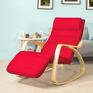 SoBuy Armchair Rocking Nursing Chair Recliner Adjustable Footrest & Removable Cushion Monther's Choice,FST16-R 13 FST16-R