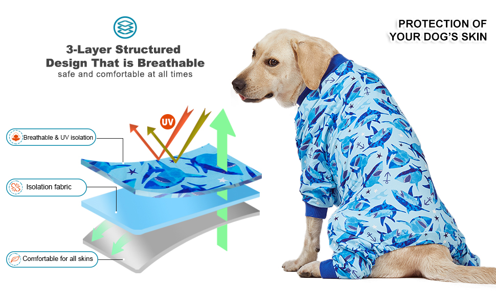 LovinPet Large Dogs Pajamas Pjs for Large Dogs