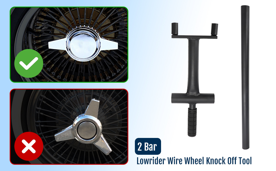 2 Bar Lowrider Wire Wheel Knock Off Tool with Bar Suitable for Dayton Luxor Zenith China 2 Bar Wire 