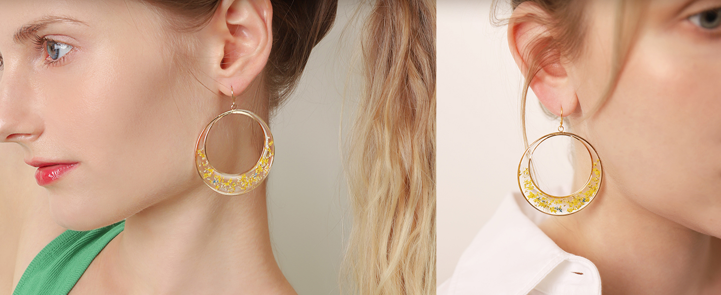 100% Natural Dried Flowers Earrings