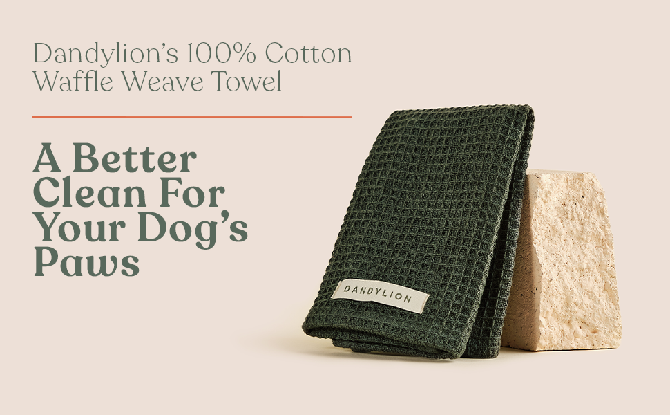 Dandylions dog towel 100% cotton waffle weave bathing drying super absorber supplies essentials