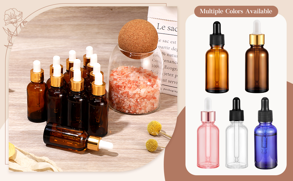 160 Pack 1oz Glass Dropper Bottle 30ml Glass Bottles with