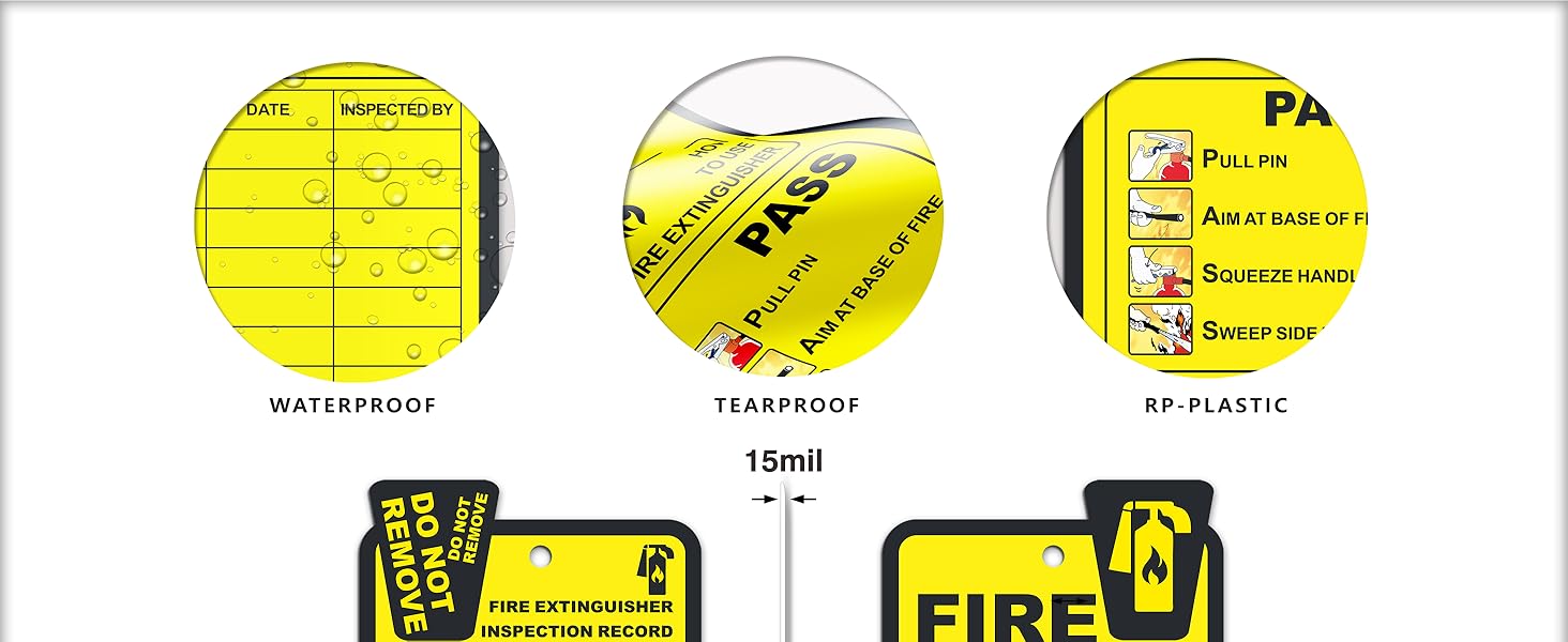 OSHA Fire Extinguisher Yearly Monthly Inspection Tags, Fire