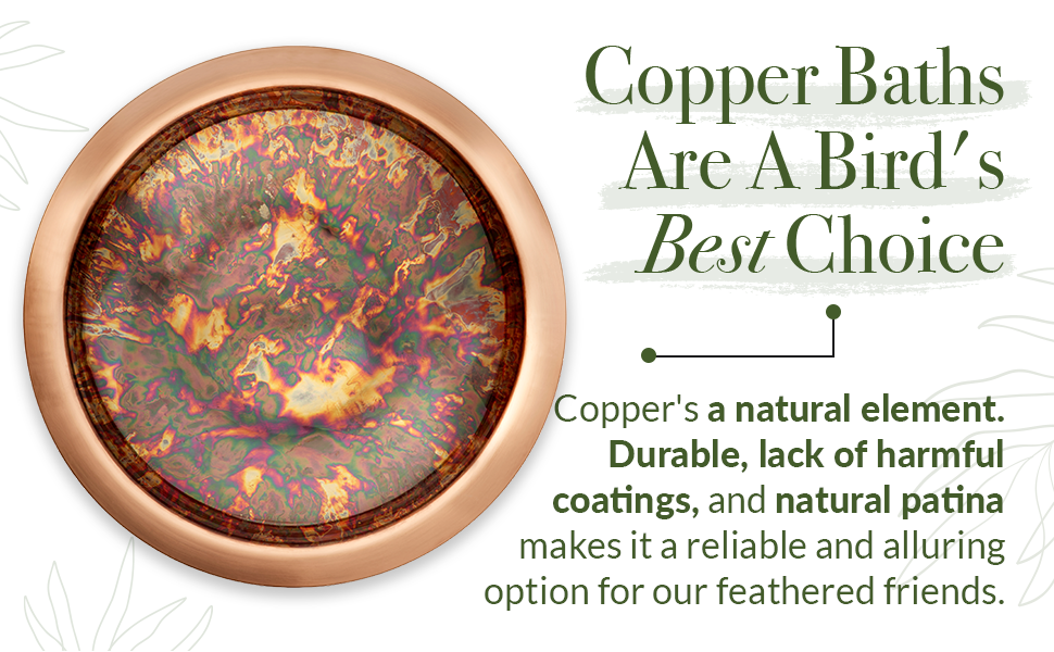 FIRED TORCHED COPPER BIRD BATH