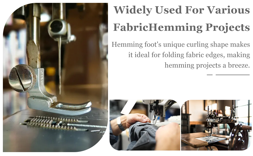 8PCS Sewing Rolled Hemmer Foot Adjustable Rolled Hem Presser Foot Set