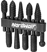 NordWolf 10-Piece Rotary Burr Wood Carving Rasp Files Set, with 1/4
