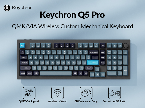 キーボード Keychron Q5 Pro Keychron Q5 Pro QMK/VIA Wireless Custom Mechanical Keyboard