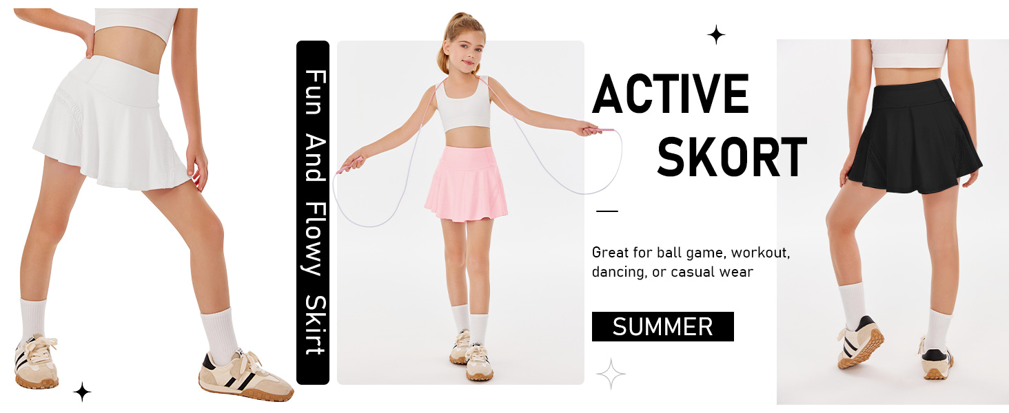 pleated tennis skirt for girls skorts with pocket flowy butterfly shorts summer casual