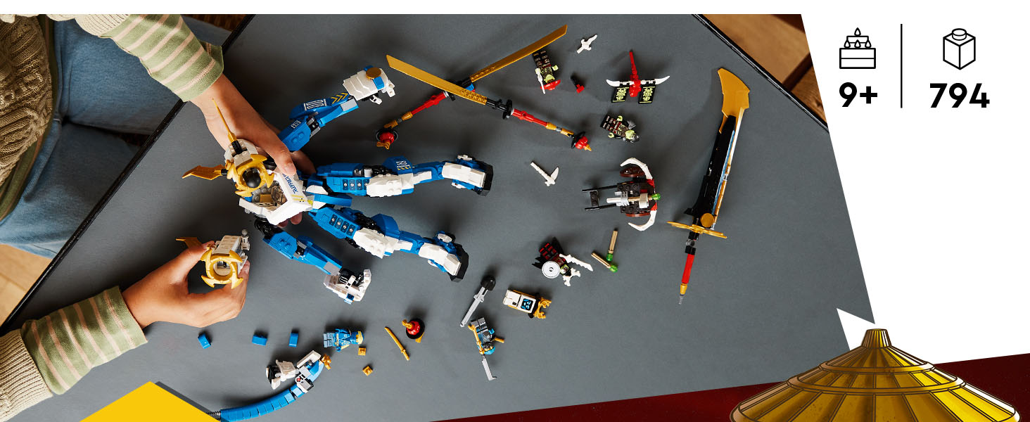 LEGO Ninjago 71785 Le Robot Titan de Jay, Grand Ensemble de Figurines, Jouet pour Enfants