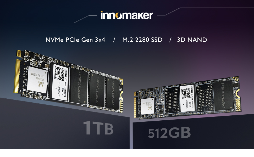 innomaker 1TB SLC Cache 3D NAND TLC NVMe M.2 2280 PCIe Gen