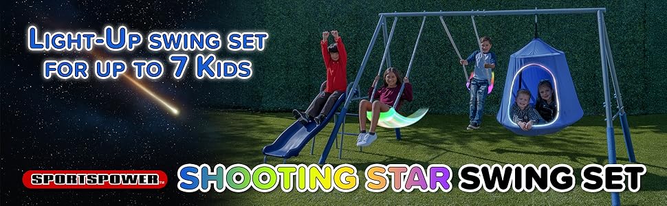 Amazon.com: Sportspower Shooting Star Metal Swing Set w/ 2