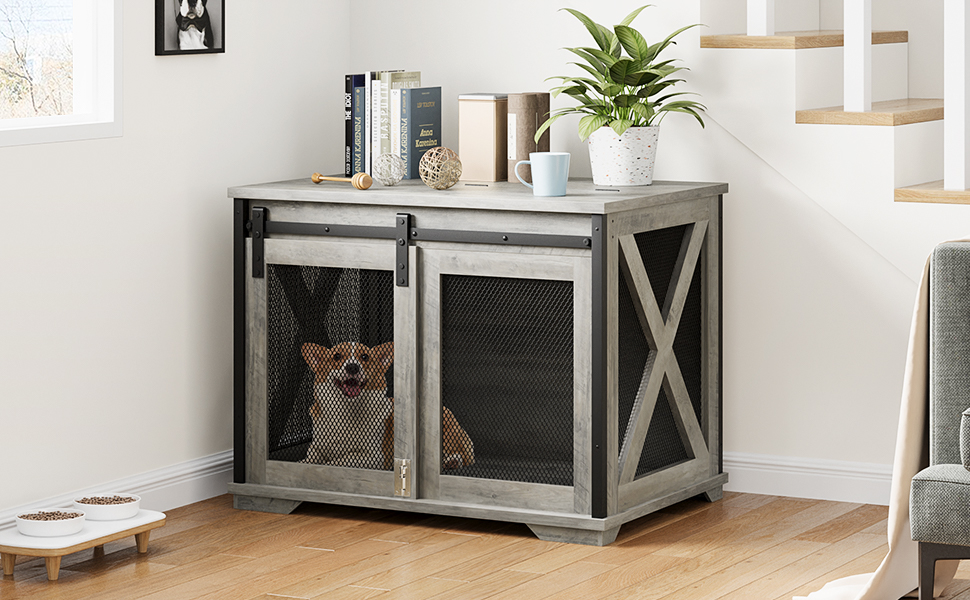 IDEALHOUSE 37'' Dog Crate Furniture Side End Table with