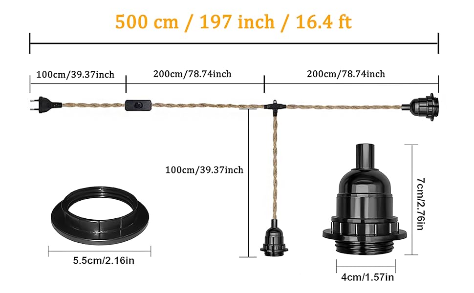 hanging pendant light plug in