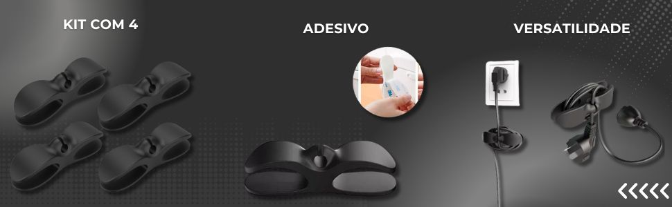 Organizador de cabos Cozinha, Enrolador de cabos, Suporte adesivo para fios