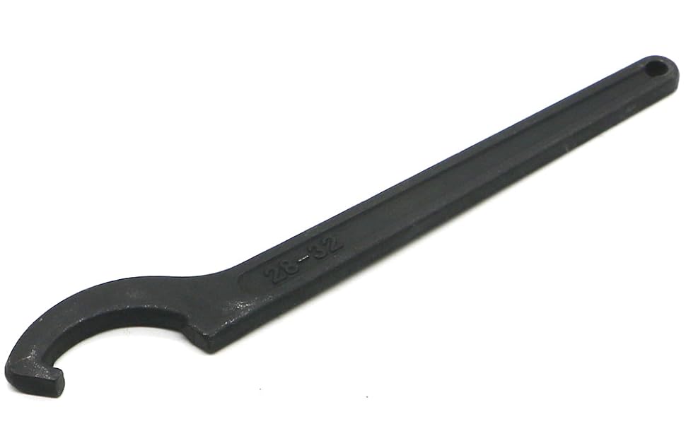 LingGan C Hook Spanner Wrench Collet Chuck for 2832mm Round Nut, Black