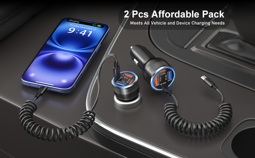 car charger cigarette lighter adapter pack