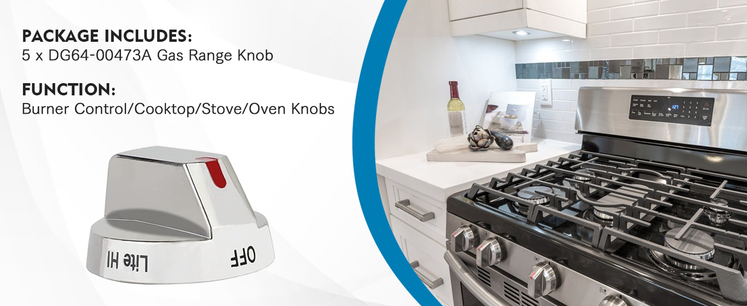 DPD 5 Pack DG6400473A Samsung Stove Knob Replacement for